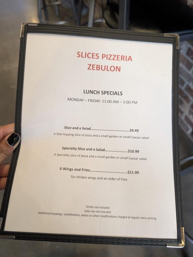 Slices Pizzeria Zebulon Menu image 3